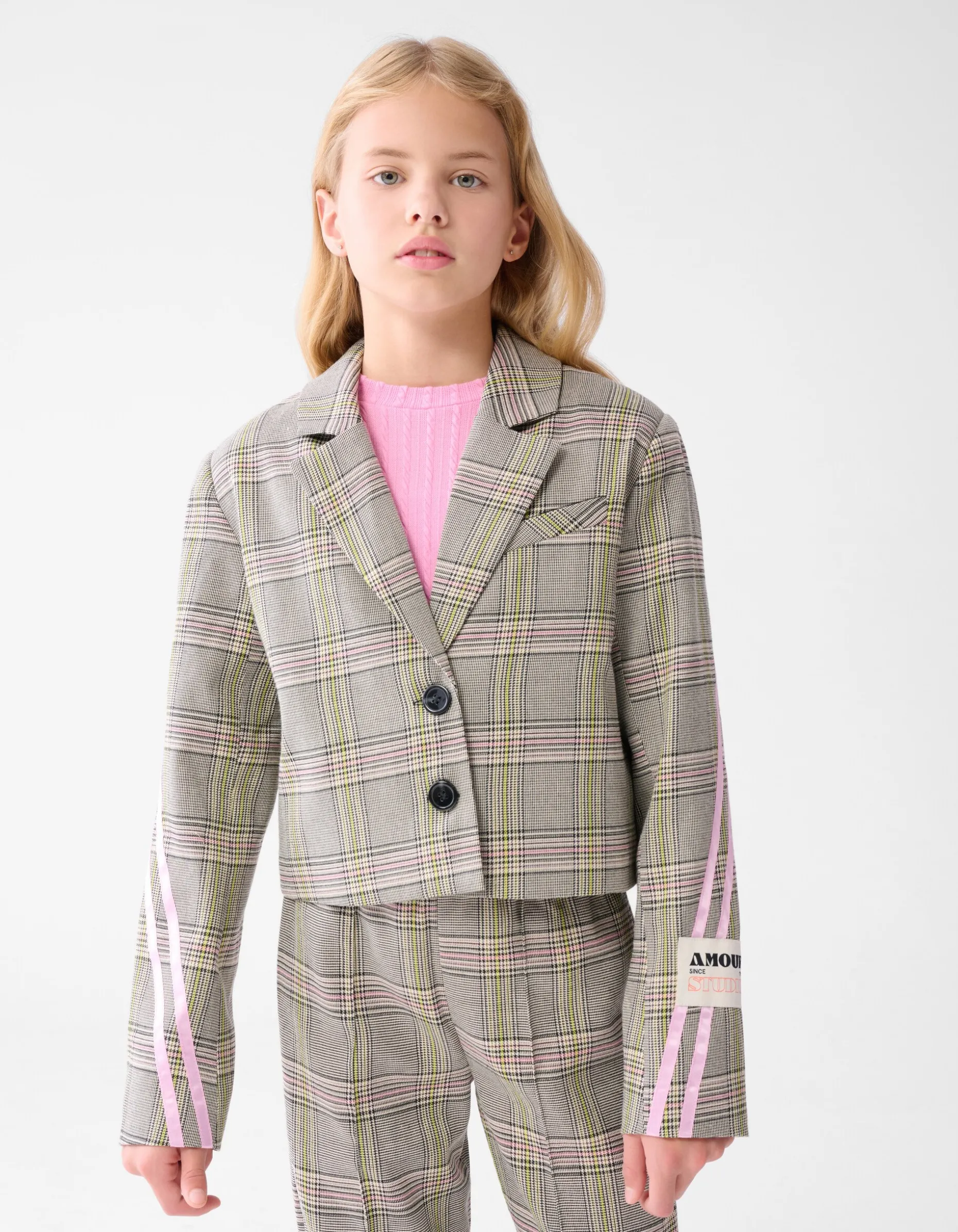 Sporty Ruiten Blazer Gebroken Wit