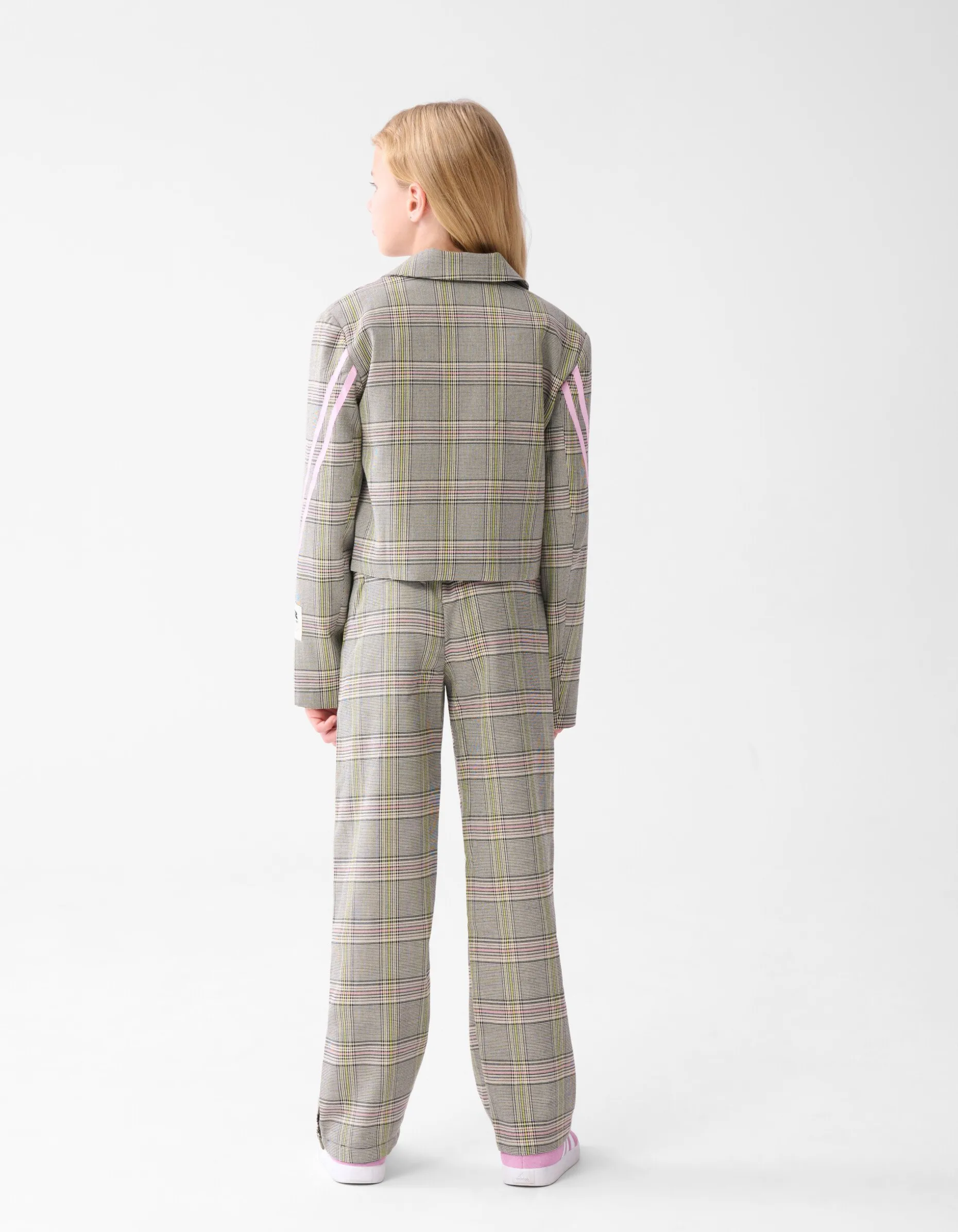 Sporty Ruiten Blazer Gebroken Wit