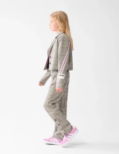 Sporty Ruiten Blazer Gebroken Wit