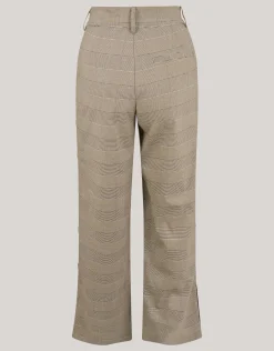 Sporty Ruiten Wide Leg Broek Bruin