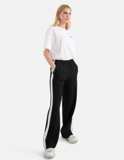 Sporty Wide Leg Broek Zwart