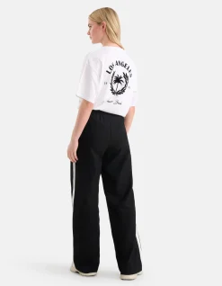 Sporty Wide Leg Broek Zwart