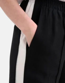 Sporty Wide Leg Broek Zwart