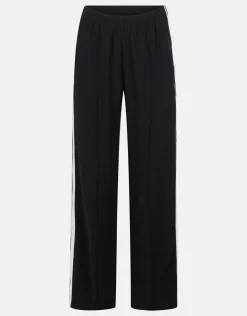 Sporty Wide Leg Broek Zwart