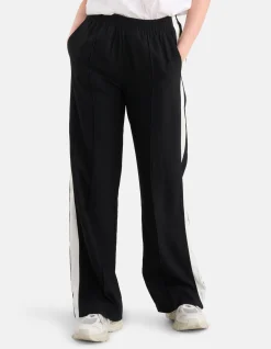 Sporty Wide Leg Broek Zwart