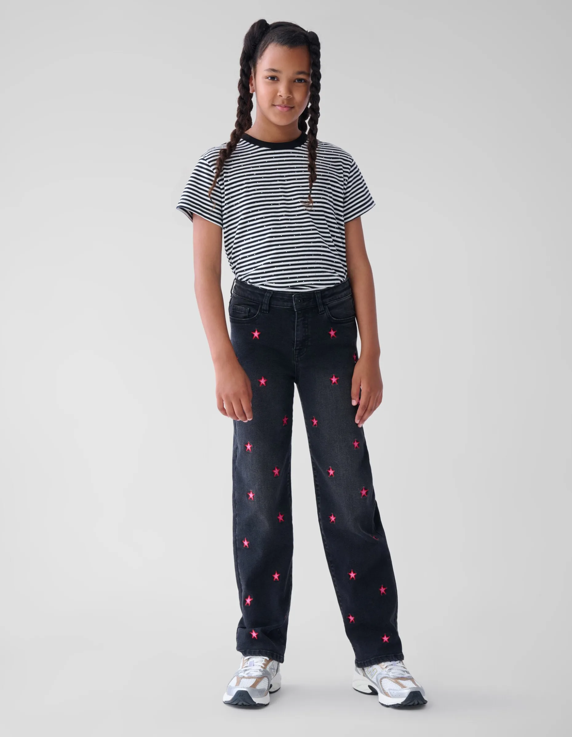 Straight Fit Heart Jeans Donkergrijs