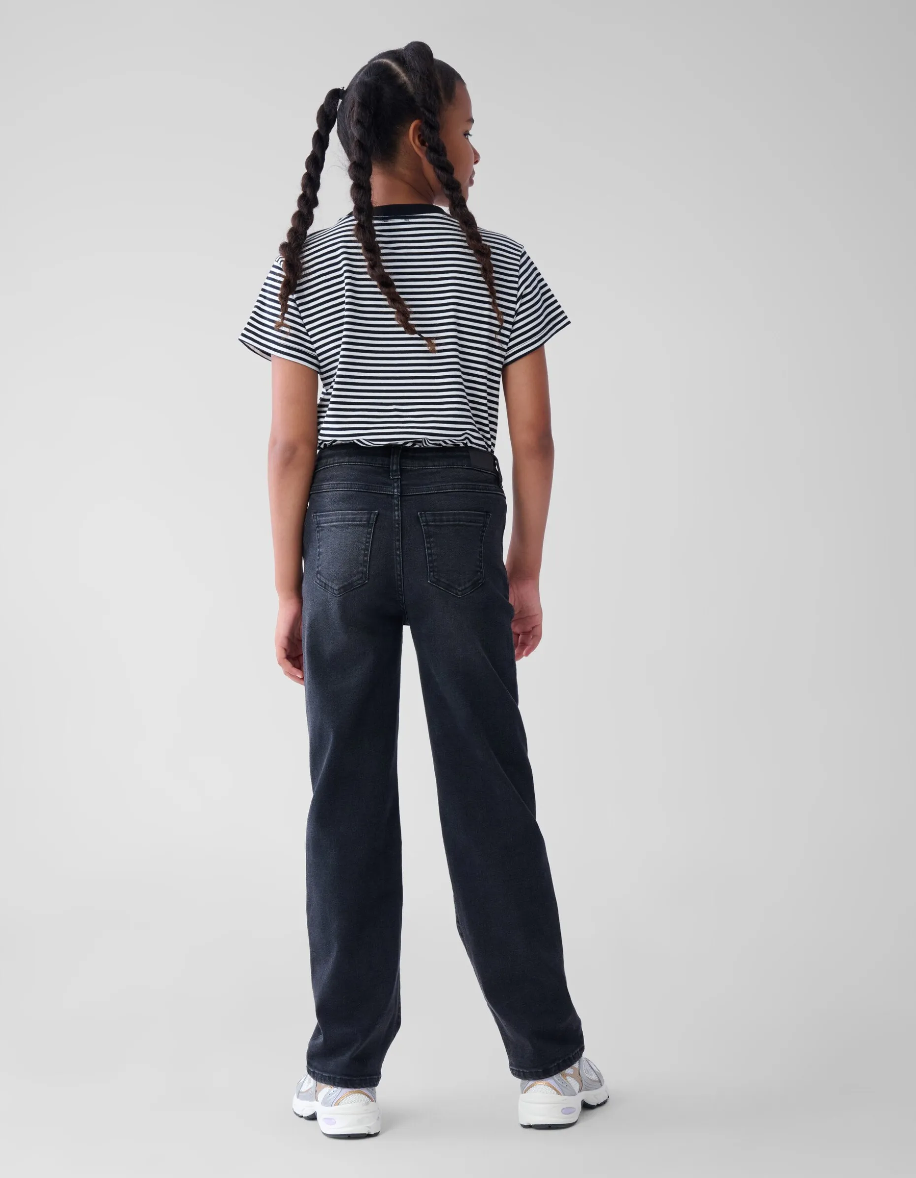 Straight Fit Heart Jeans Donkergrijs