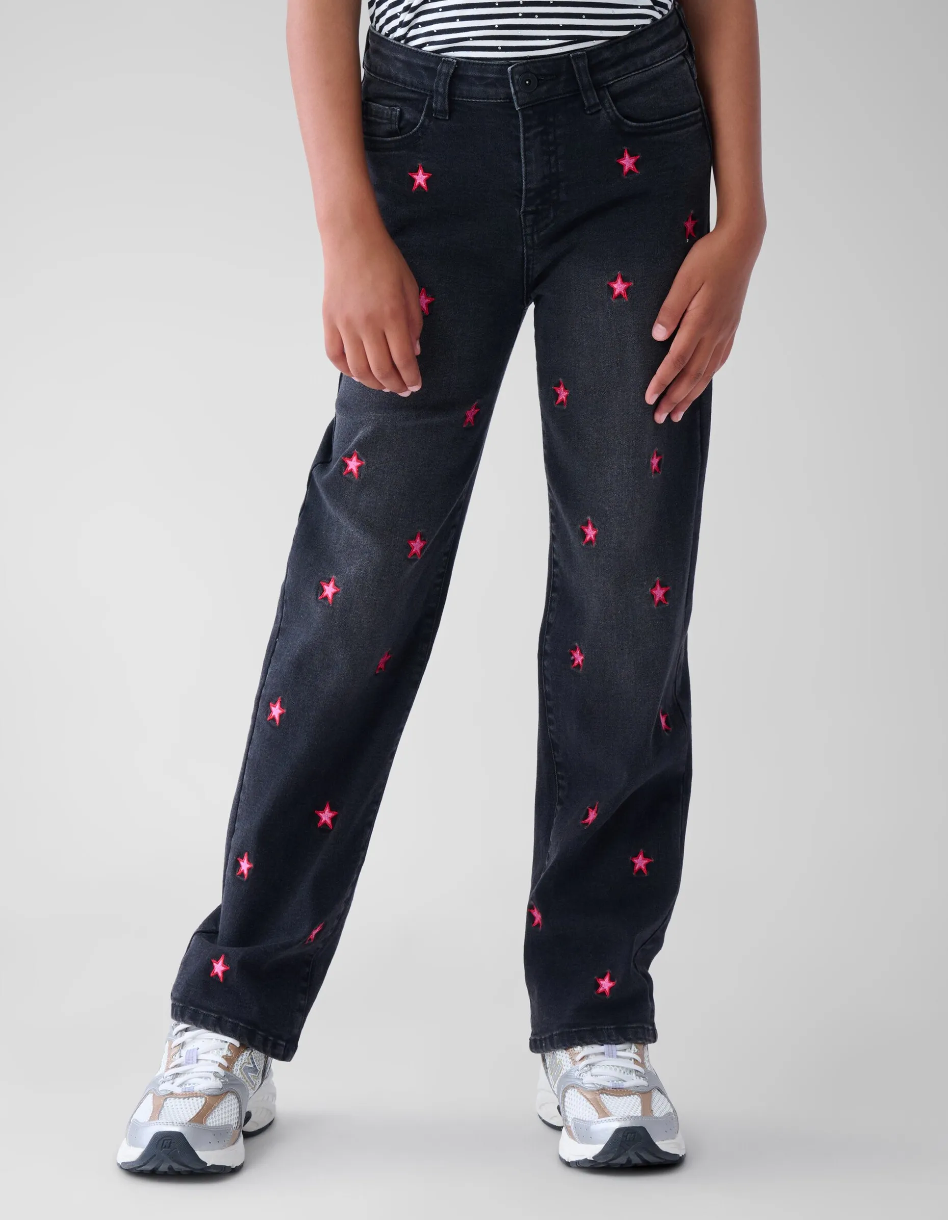 Straight Fit Heart Jeans Donkergrijs