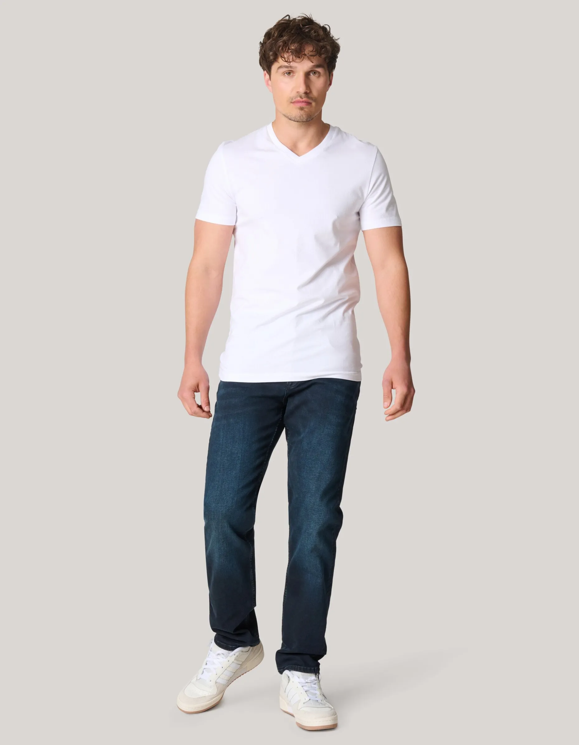 Straight Fit Jeans Blauw/Zwart L32