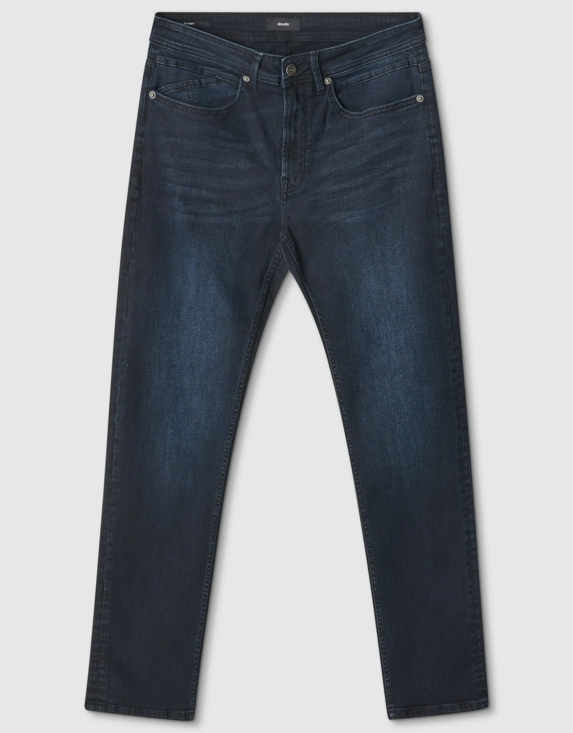 Straight Fit Jeans Blauw/Zwart L32