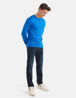 Straight Fit Jeans Blauw/Zwart L30