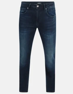 Straight Fit Jeans Blauw/Zwart L30