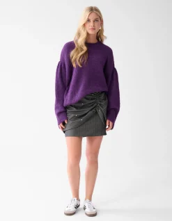 Straight Sleeve Trui Donkerpaars