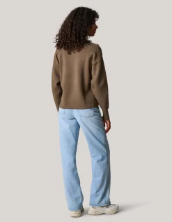 Strass Button Trui Donkergroen