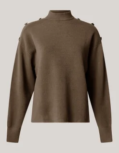 Strass Button Trui Donkergroen