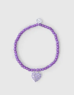 Strass Heart Armband Paars