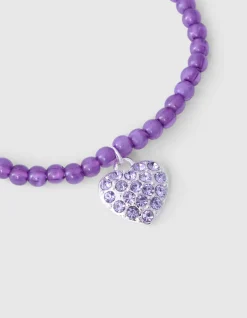 Strass Heart Armband Paars