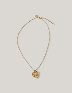 Strass Heart Ketting Goud