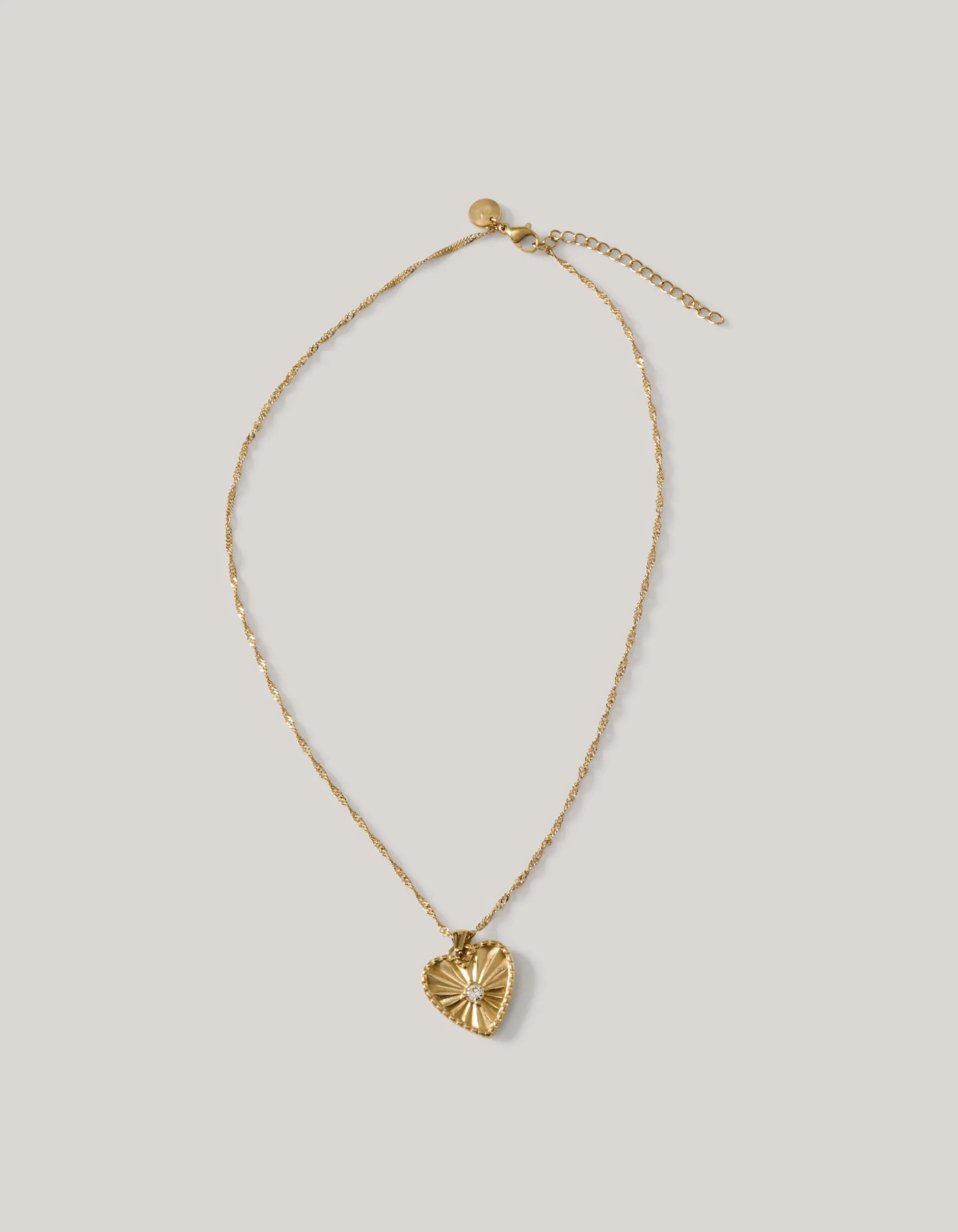 Strass Heart Ketting Goud