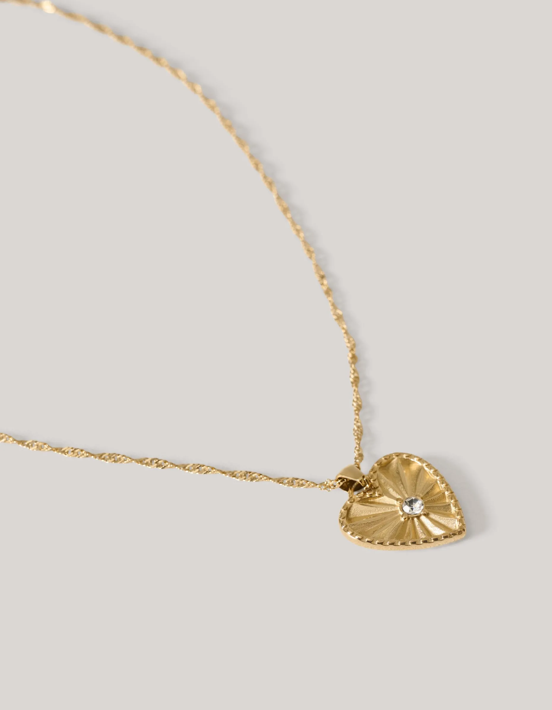 Strass Heart Ketting Goud