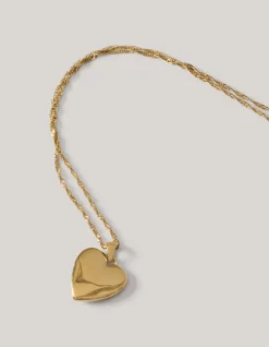 Strass Heart Ketting Goud