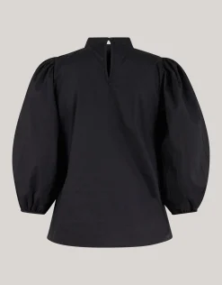 Strass Heart Poplin Blouse Zwart