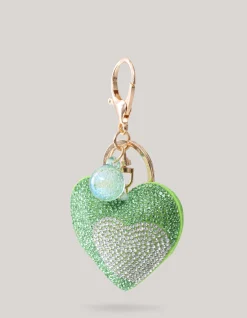 Strass Heart Sleutelhanger Groen