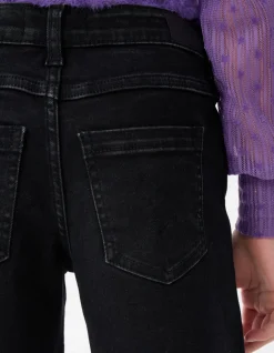 Strass Heart Straight Fit Jeans Zwart