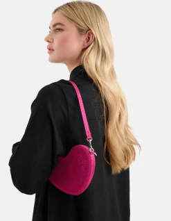 Strass Heart Tas Roze