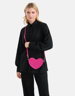 Strass Heart Tas Roze