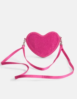 Strass Heart Tas Roze