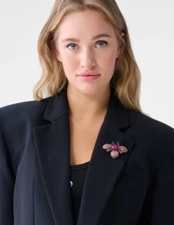 Strass Kever Broche Roze