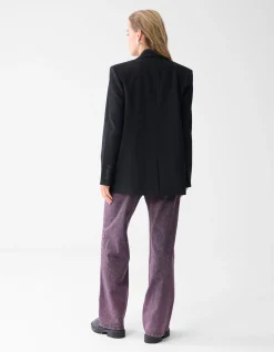 Strass Letter Blazer Zwart