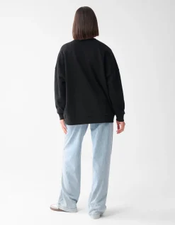 Strass Letter Sweater Zwart