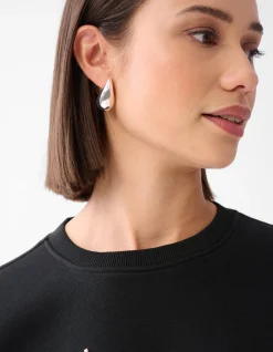 Strass Letter Sweater Zwart