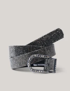 Strass Riem Donkergrijs