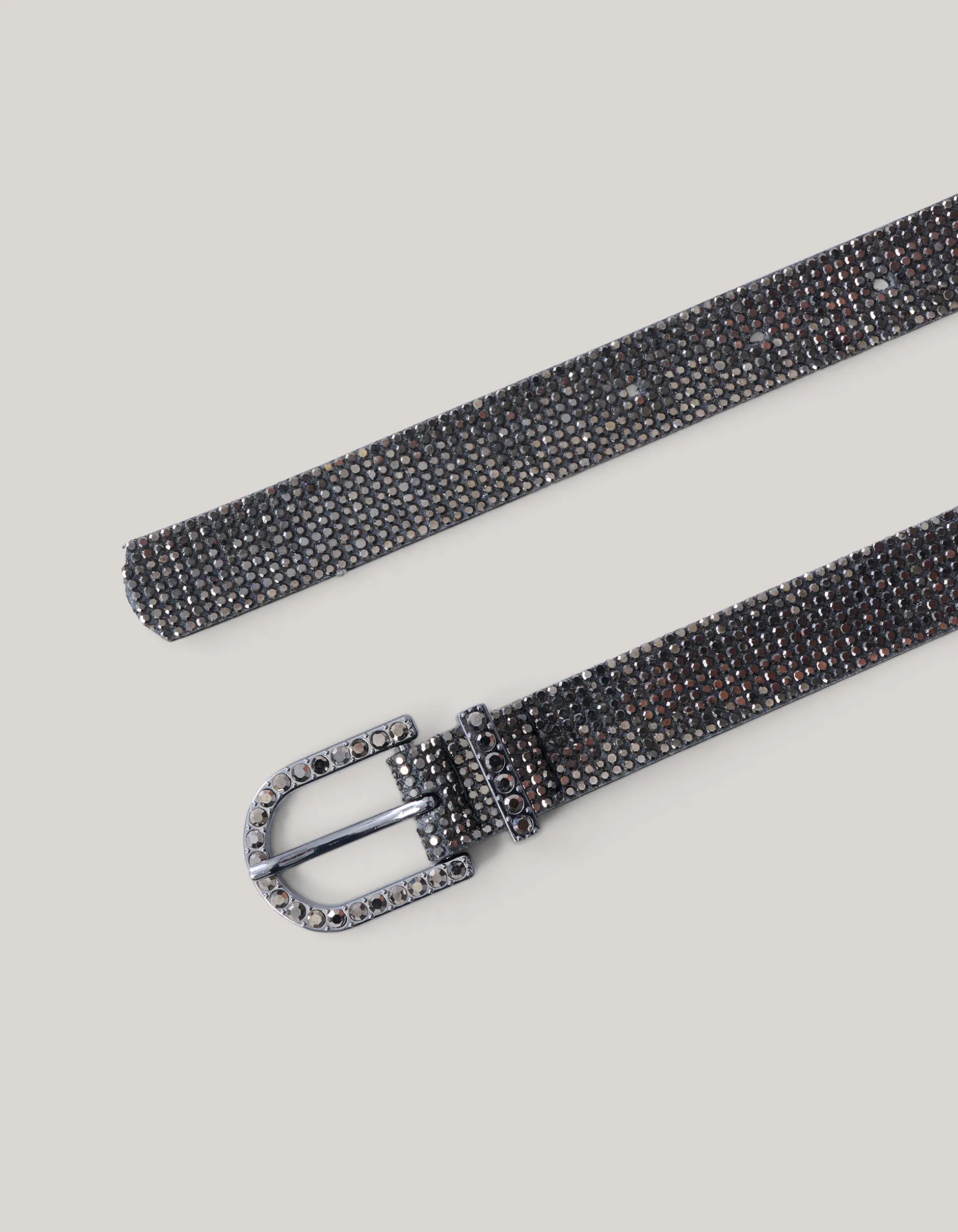 Strass Riem Donkergrijs