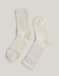 Strass Sokken Gebroken Wit