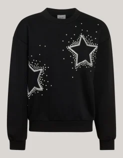 Strass Sterren Sweater Zwart