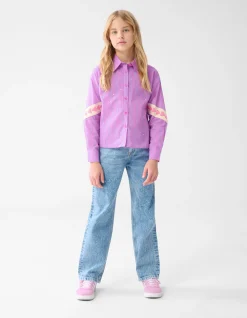 Strass Straight Fit Jeans Blauw