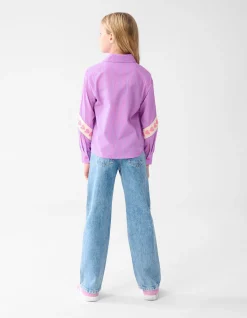 Strass Straight Fit Jeans Blauw