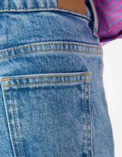 Strass Straight Fit Jeans Blauw