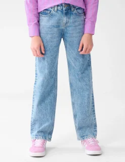 Strass Straight Fit Jeans Blauw