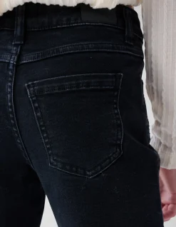 Strass Straight Leg Jeans Zwart