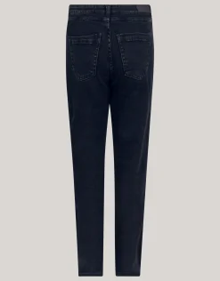 Strass Straight Leg Jeans Zwart