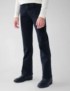 Strass Straight Leg Jeans Zwart