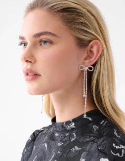 Strass Strik Oorbellen Zilver