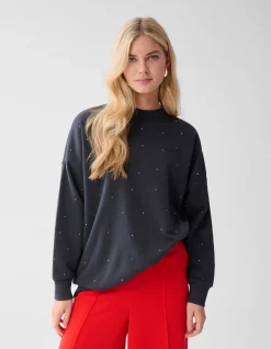 Strass Sweater Donkergrijs