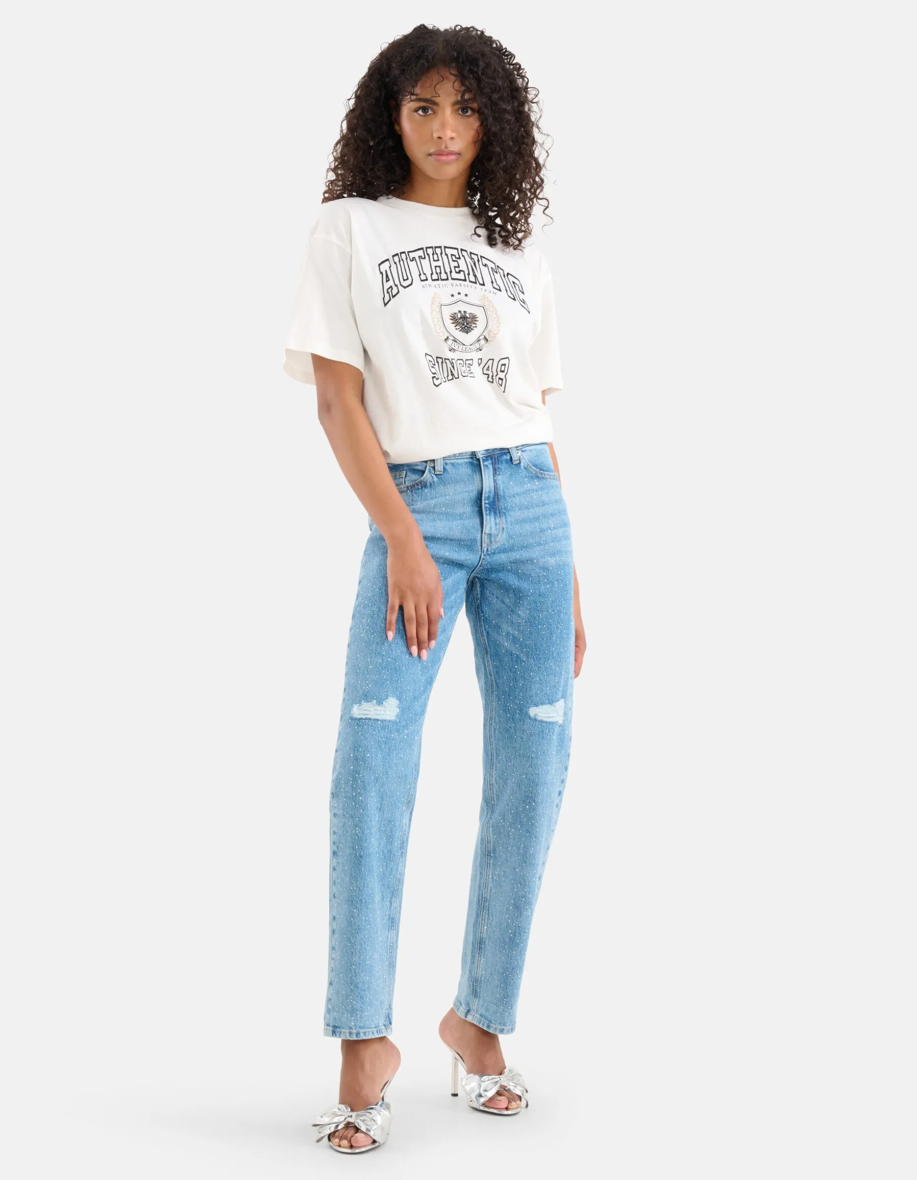 Strass Tapered Fit Jeans Mediumstone By Fred