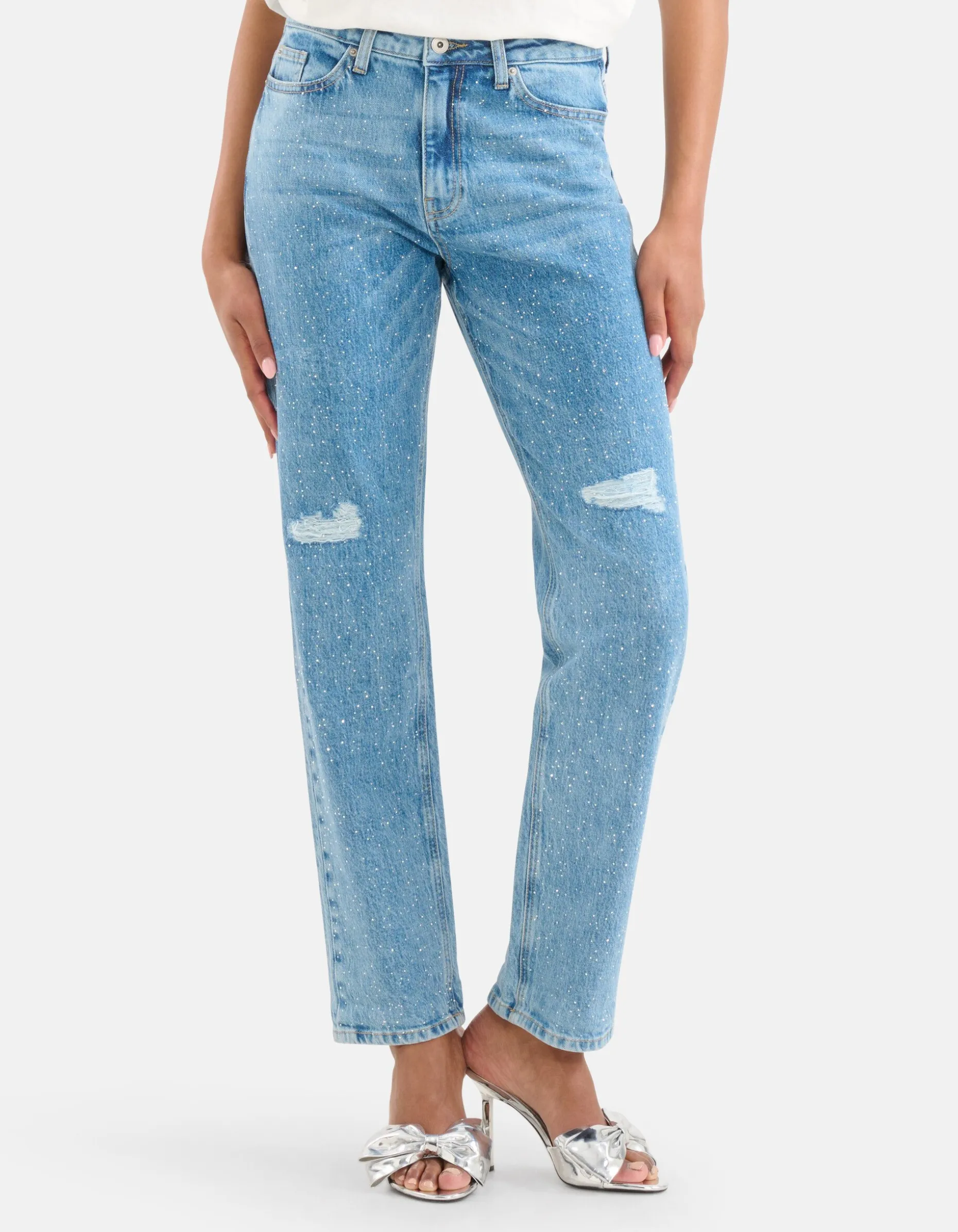 Strass Tapered Fit Jeans Mediumstone By Fred